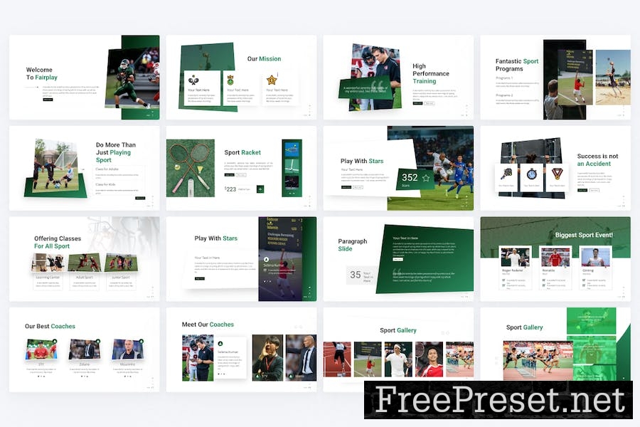 Fairplay Green Modern Sport PowerPoint Z864KQH