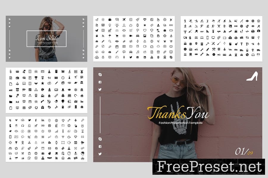 Fashionist - Fashion Google Slides Template 8NXUTKX