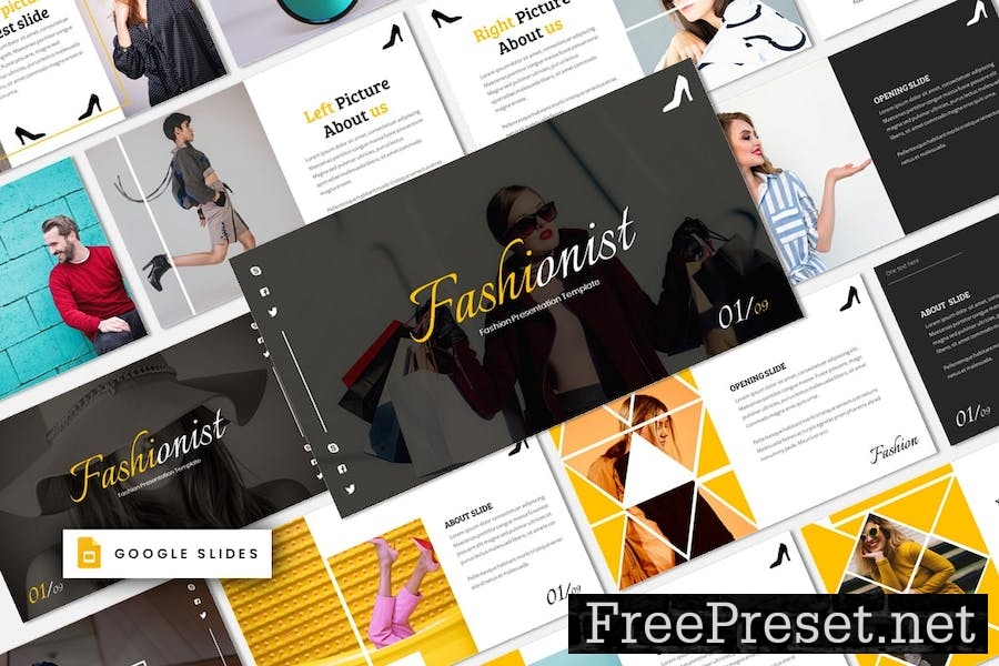 Fashionist - Fashion Google Slides Template 8NXUTKX