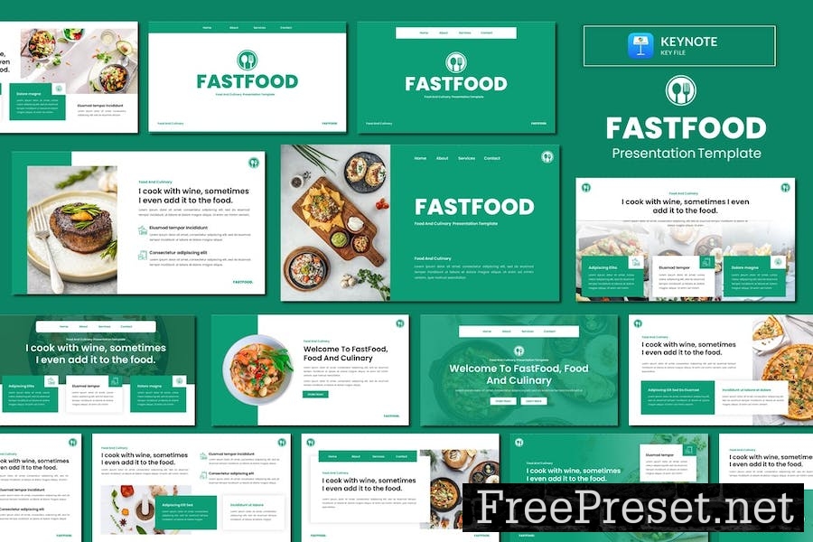 Fastfood - Food And Culinary Keynote Template YDBHFRC