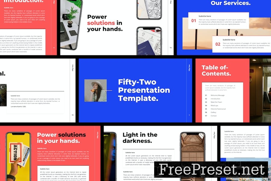 Fifty-Two PowerPoint Template 3DFKBSR