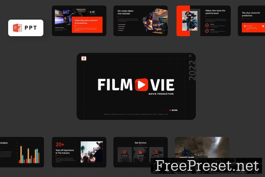 FILMOVIE - Movie Production Powerpoint Template