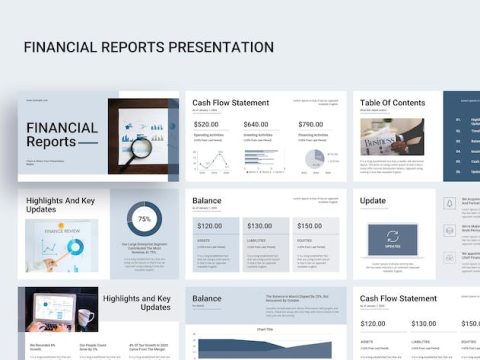 Financial Reports PowerPoint Presentation Template 8V6B4M9