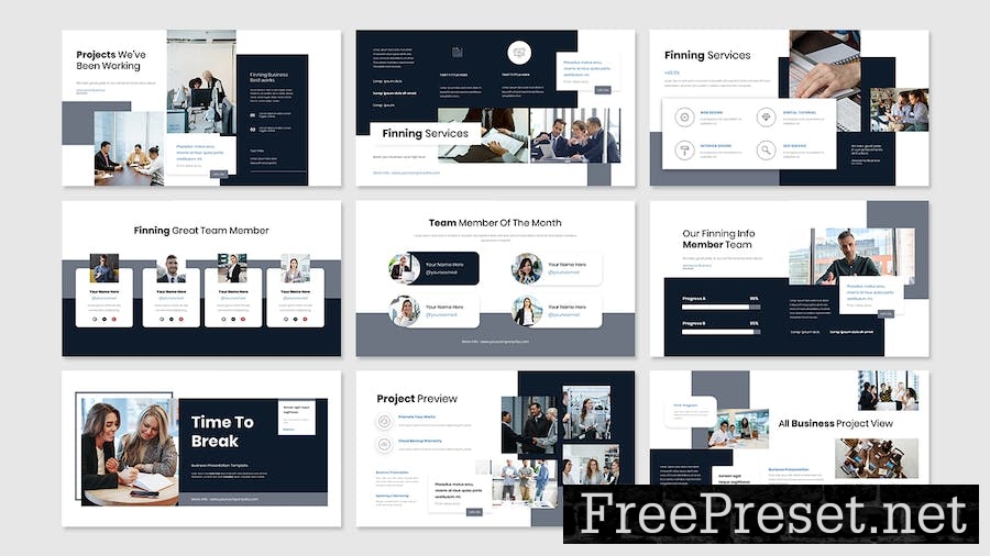 Finning Business Presentation PowerPoint Template DFFNBY7