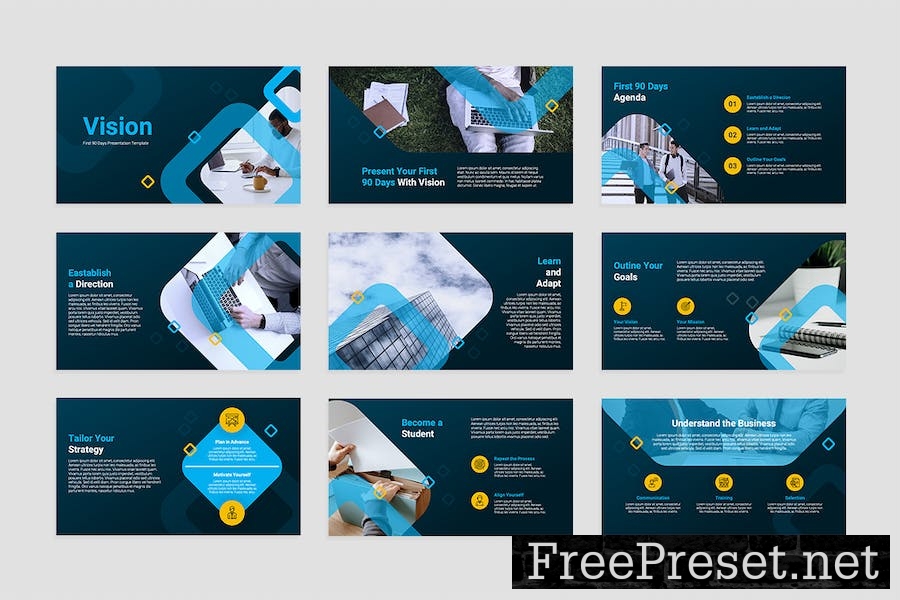 First 90 Days Slides Presentation Template 5G6H67Z