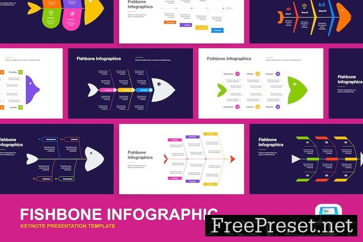 Fishbone Infographic Kit Keynote T3DRGX9