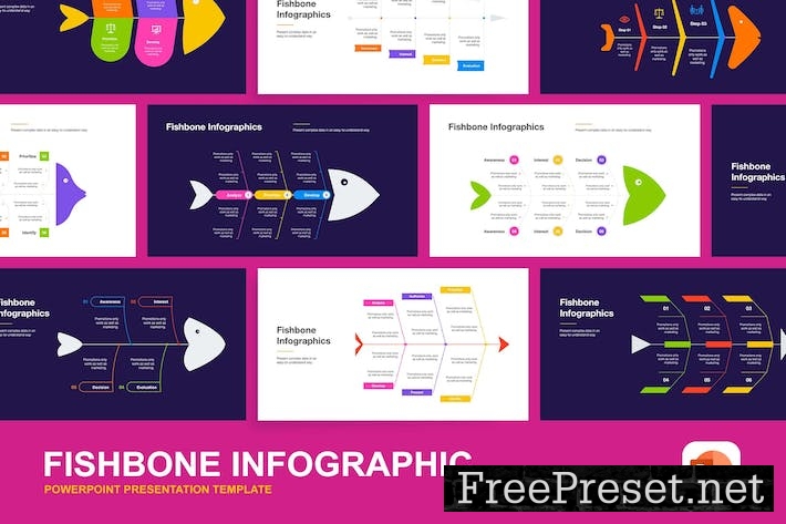 Fishbone Infographic Kit Powerpoint Z5GEJGD