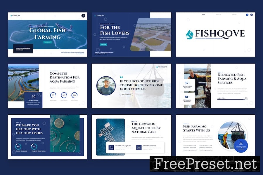 Fishqove - Aqua Farm & Fishery Powerpoint Template QHLA5S7