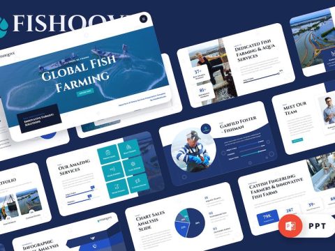 Fishqove - Aqua Farm & Fishery Powerpoint Template QHLA5S7