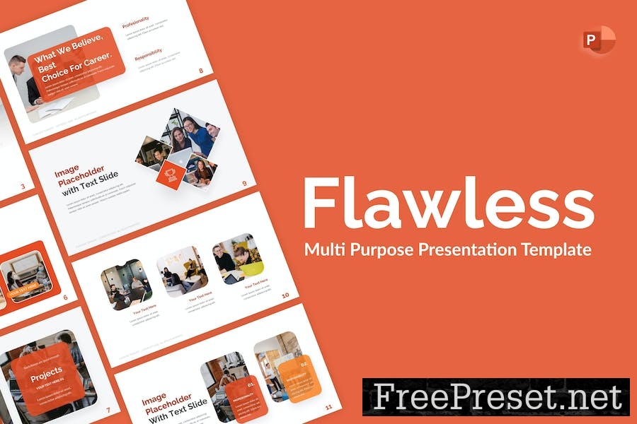 Flawless Orange Minimalist Multipurpose PowerPoint 3CMKJ2X