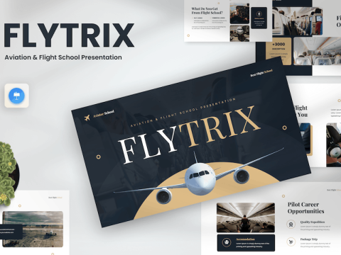 Flytrix - Aviaton & Flight School Keynote Template YF8KV6Z