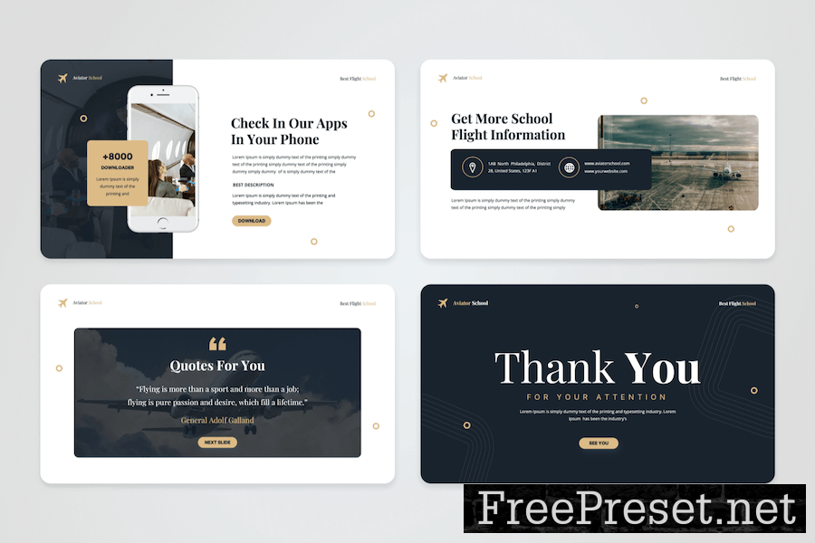 Flytrix - Aviaton & Flight School Powerpoint CDGQWY5