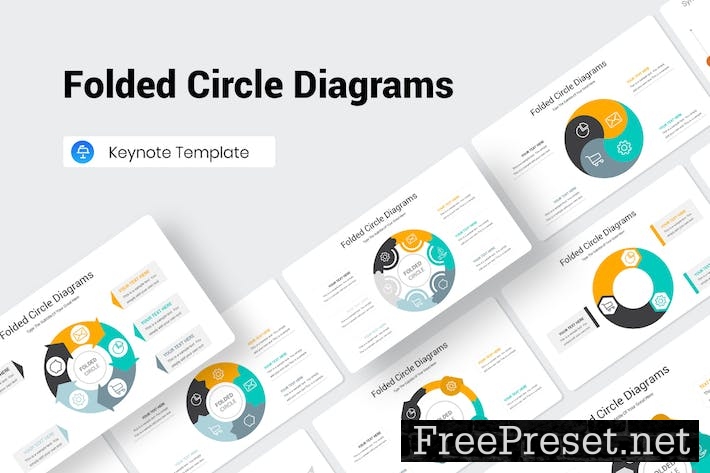 Folded Circle Diagrams Keynote Presentation S8HPFJF