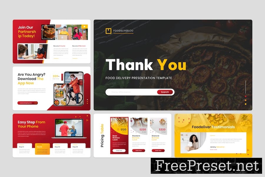 Foodeliver - Food Delivery Google Slide Template 5DNJ5J2