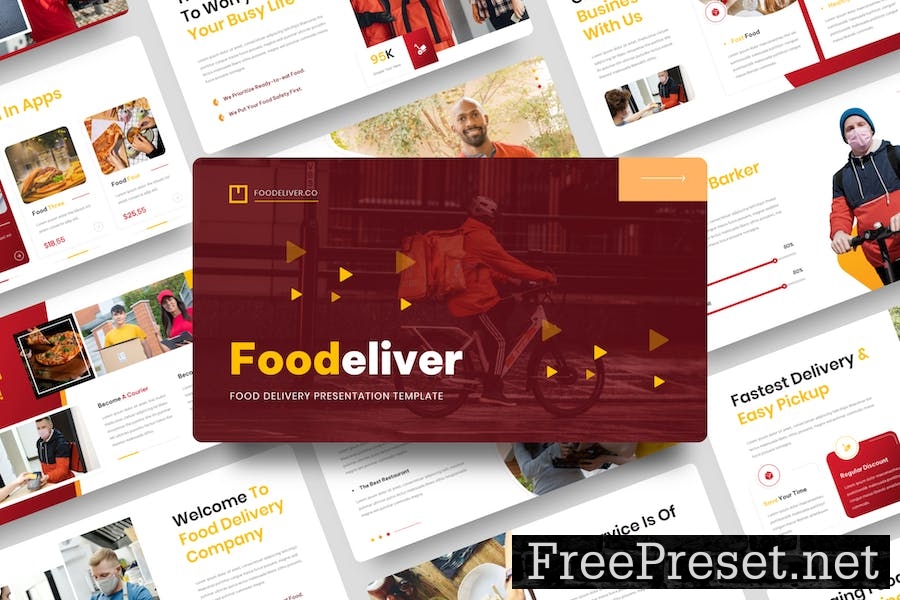 Foodeliver - Food Delivery Google Slide Template 5DNJ5J2