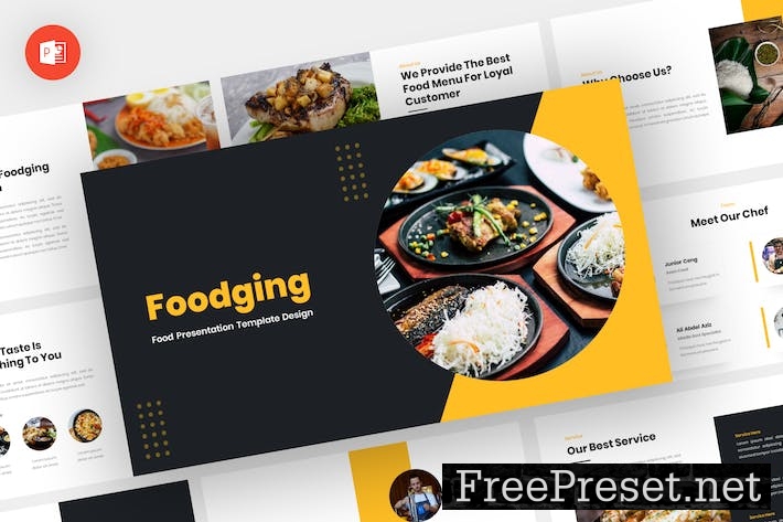 Foodging - Food Powerpoint Template TYZCXEF