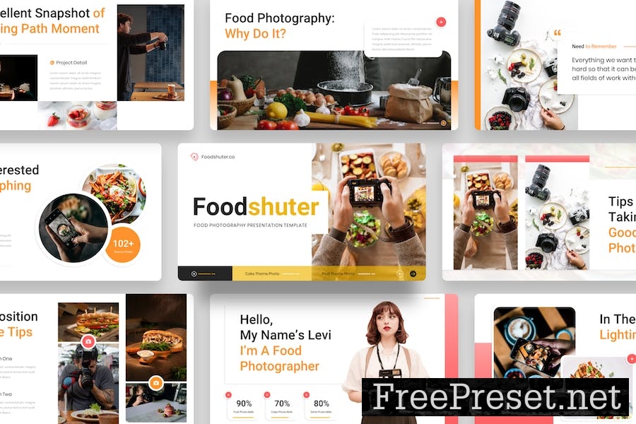 Foodshuter - Food Photography PowerPoint Template YXCGKU4