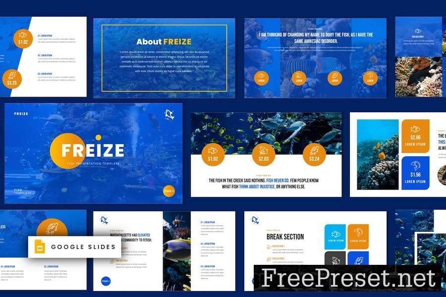 Freize - Fishing Clubs Google Slides Template