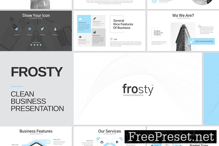 Frosty Modern Business Google Slides Presentation X5BVUEV