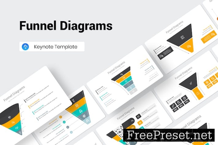 Funnel Diagrams Keynote Presentation Template B7V6T27