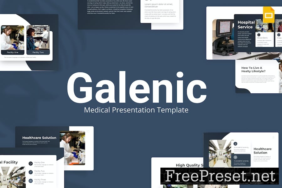 Galenic Navy Modern Medical Google Slides