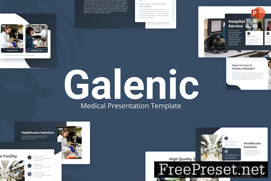 Galenic Navy Modern Medical PowerPoint