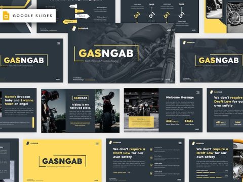 GASNGAB Creative Motorcycle Google Slides Template HB79RGK