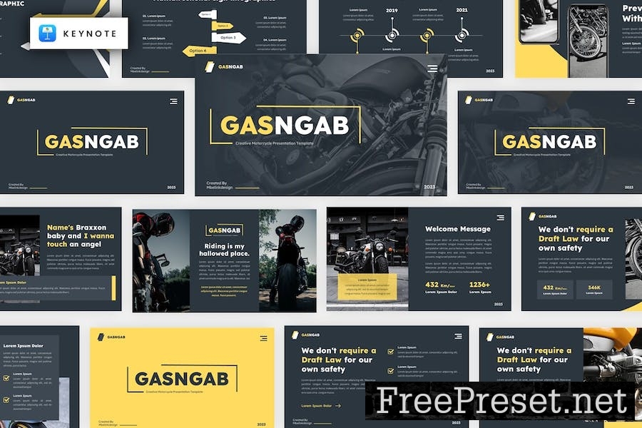 GASNGAB - Creative Motorcycle Keynote Template 8BF6VWJ