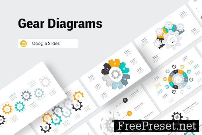 Gear Diagrams Google Slides Presentation Template 8UKDP8K