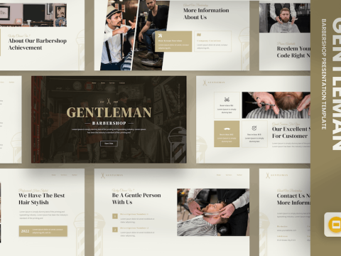 Gentleman Barbershop & Shaving Googleslide 7UFP5E2