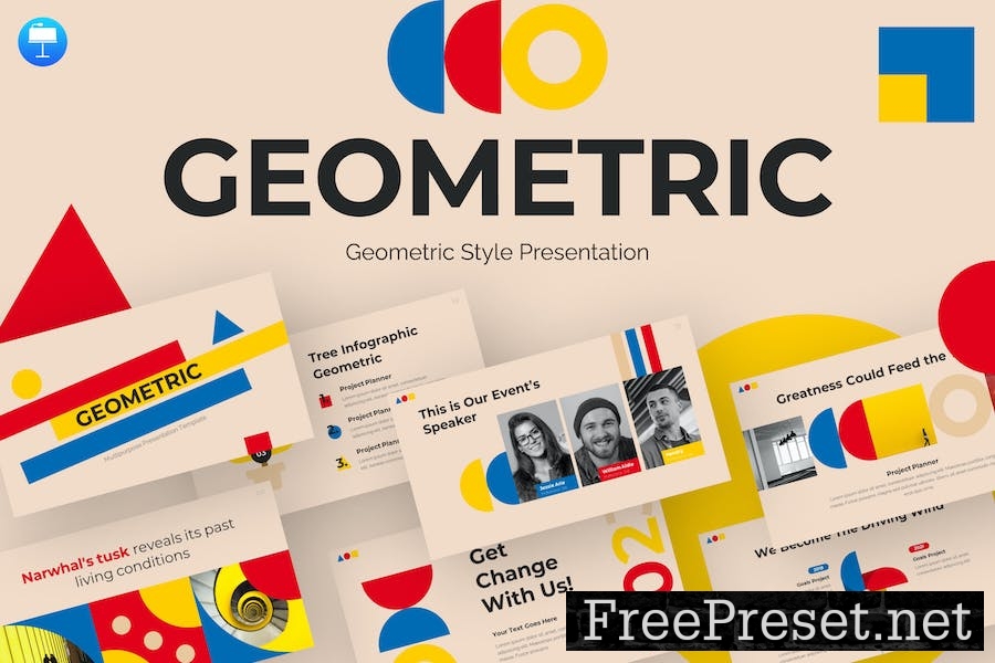 Geometric Infographic Keynote Template UV57H4W