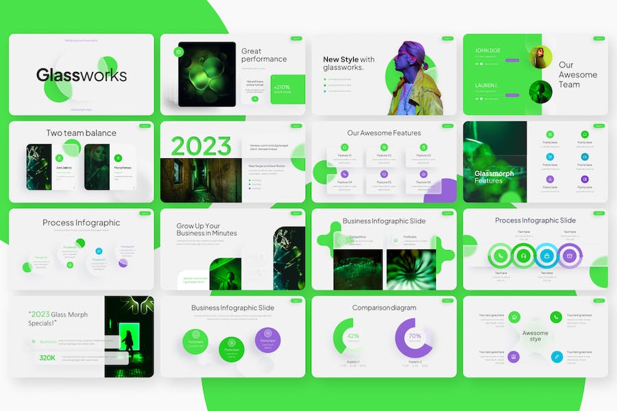 Glassworks Multipurpose PowerPoint Template 26M6KXZ