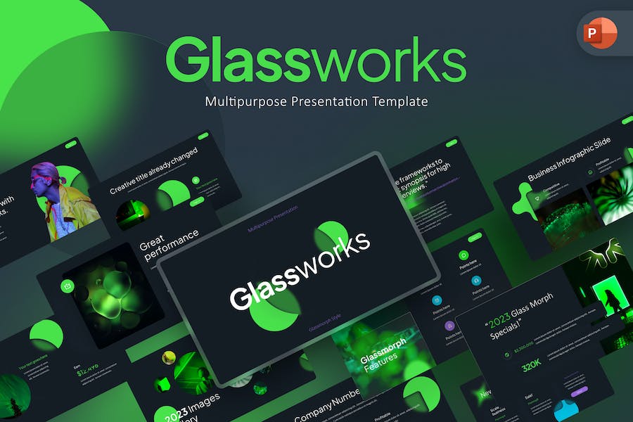 Glassworks Multipurpose PowerPoint Template 26M6KXZ