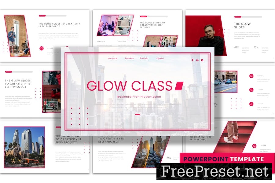 Glow Class - PowerPoint Presentation Template X2DXB5J