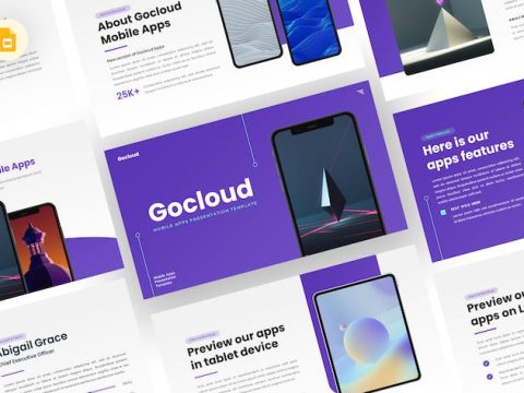 Gocloud - Mobile App Google Slides Template 98LWWSC