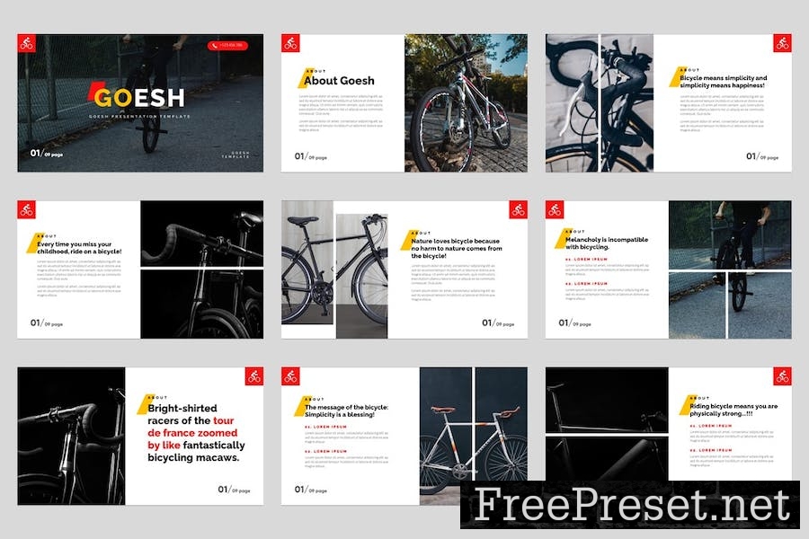 Goesh - Bicycle Sports Club Google Slides Template 6P5J2JP