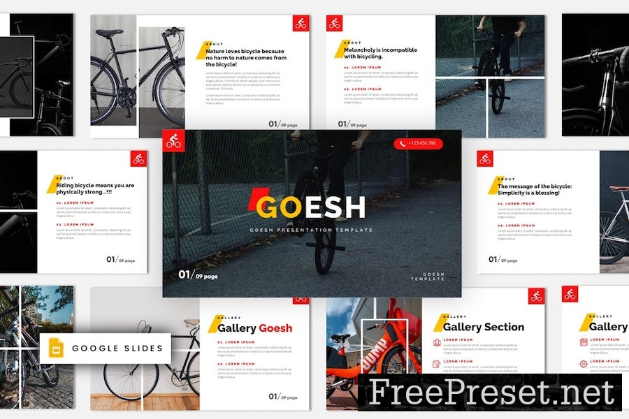 Goesh - Bicycle Sports Club Google Slides Template 6P5J2JP