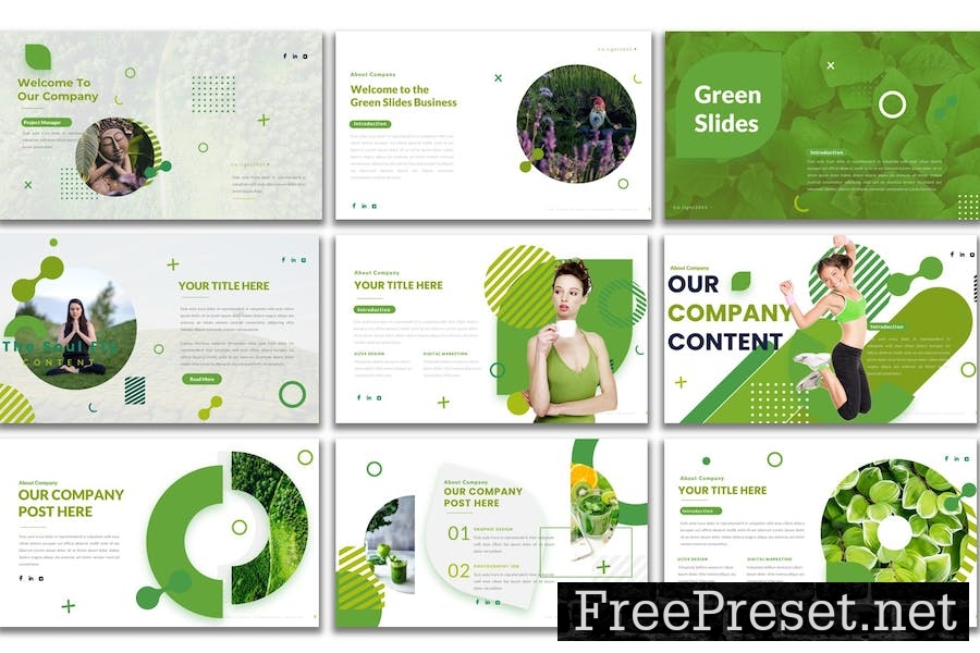 Green - PowerPoint Presentation Template BP687XC