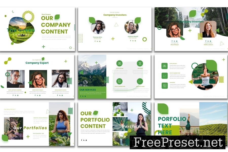 Green - PowerPoint Presentation Template BP687XC