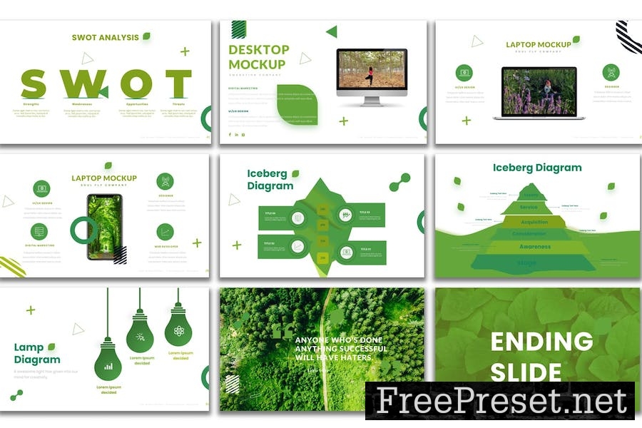 Green - PowerPoint Presentation Template BP687XC