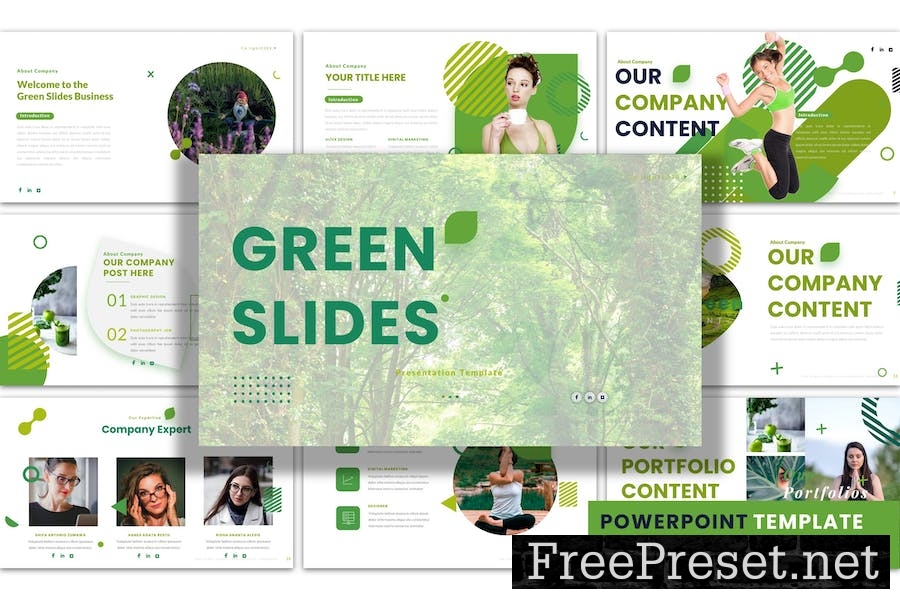 Green - PowerPoint Presentation Template BP687XC