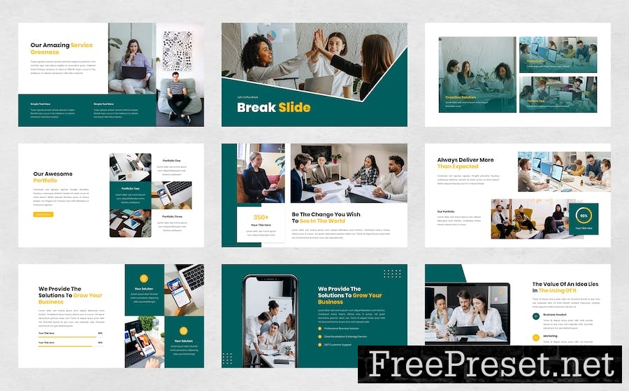 Greenose - Company Business Google Slide Template WCZ8HWW