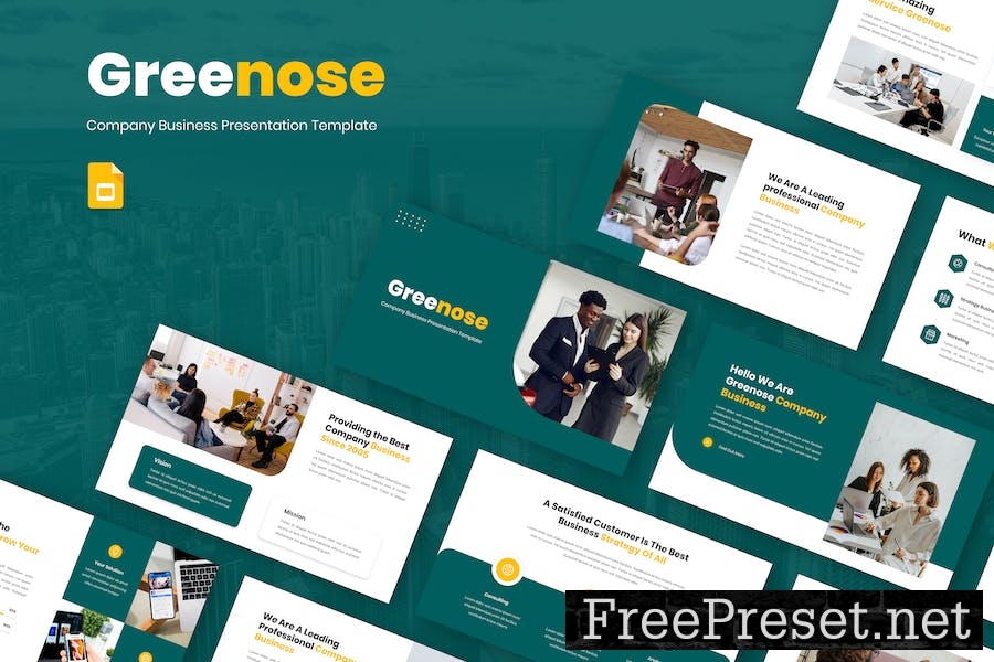 Greenose - Company Business Google Slide Template WCZ8HWW