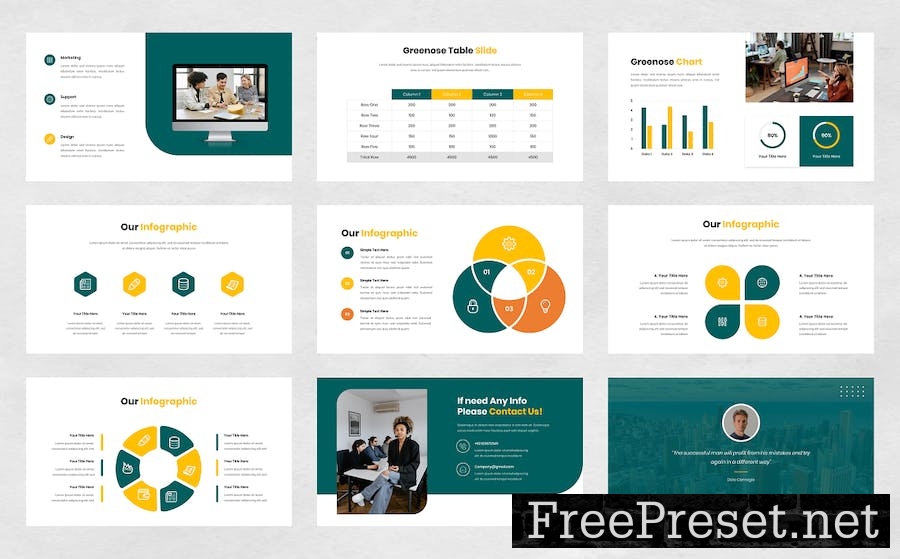 Greenose - Company Business Powerpoint Template 4GRFCJ3