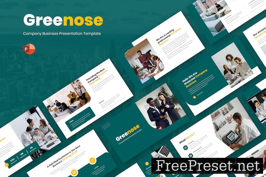 Greenose - Company Business Powerpoint Template 4GRFCJ3