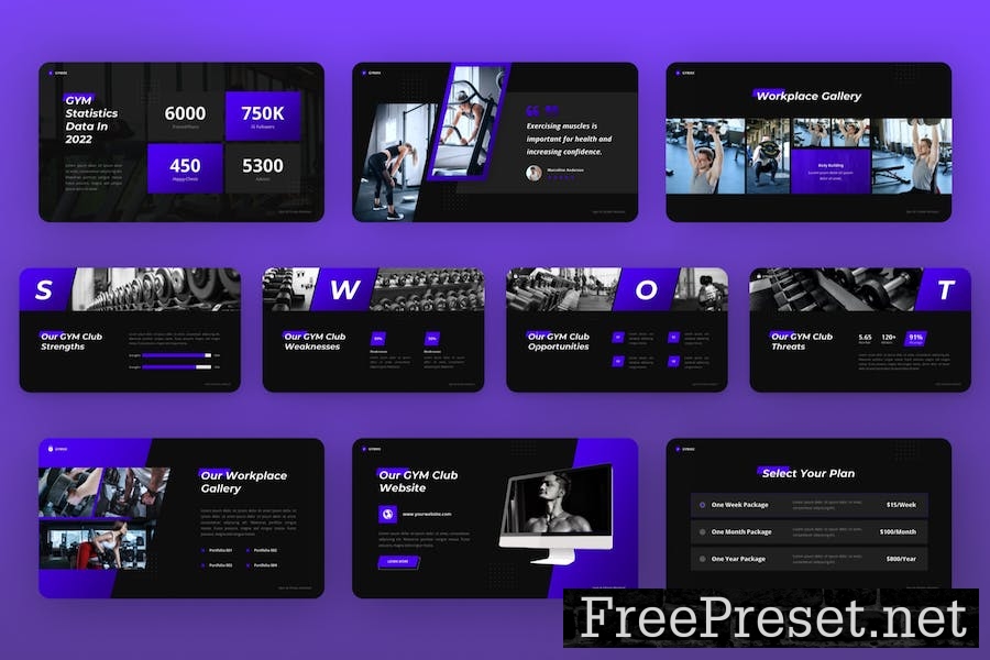 Gymax - Gym & Fitness Google Slides Template