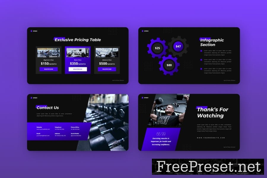 Gymax - Gym & Fitness Google Slides Template