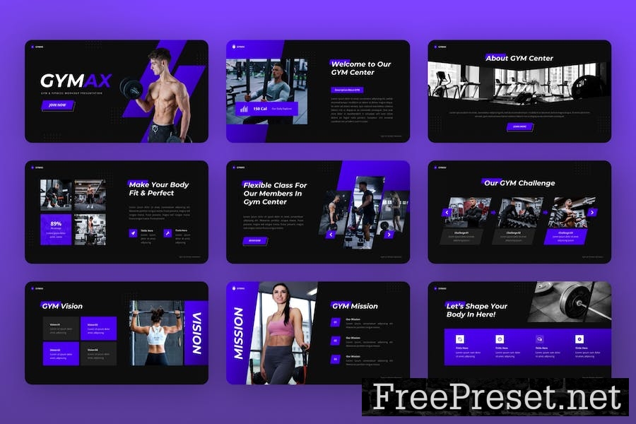 Gymax - Gym & Fitness Google Slides Template