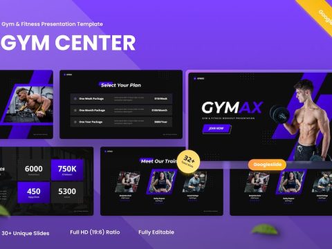 Gymax - Gym & Fitness Google Slides Template