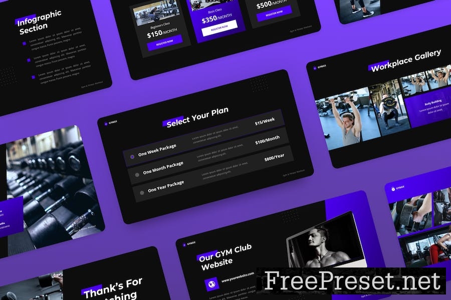 Gymax - Gym & Fitness Keynote Template PP3Y2LM